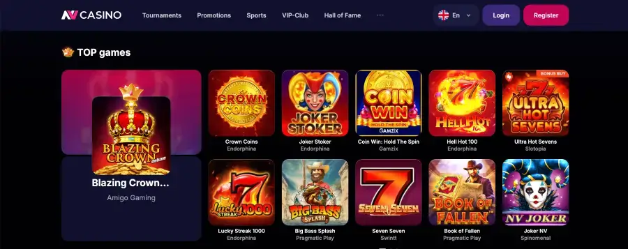NV Casino games NV Casino games and provider catalogue